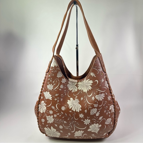 Style & Co. Handbags - Women’s Style &Co 4 Poster Brown Floral Hobo/Shoulder Bag